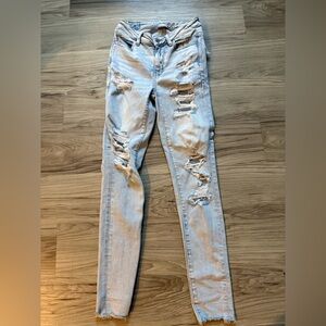 American Eagle Outfitters Blue Skinny Jeans Distressed Size 2